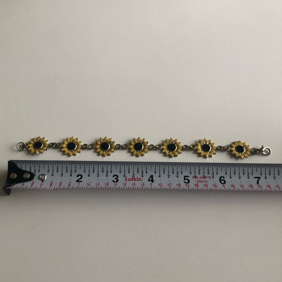 Enamel Sunflower Linked Gold-tone Bracelet - Picture 5 of 5